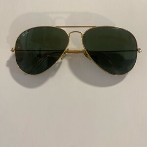 Ray-Ban Gold Aviator Sunglasses Classic Style